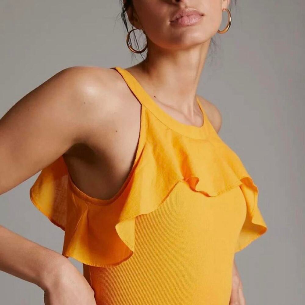 Maeve by anthropologie yellow ruffle